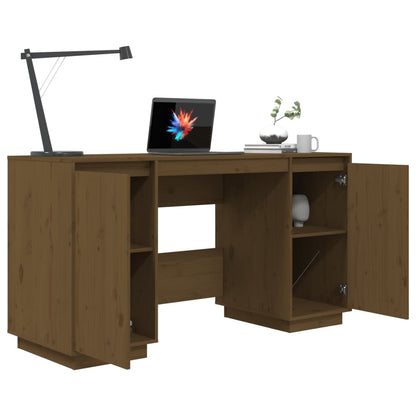 Desk Honey Brown 140x50x75 cm Solid Wood Pine