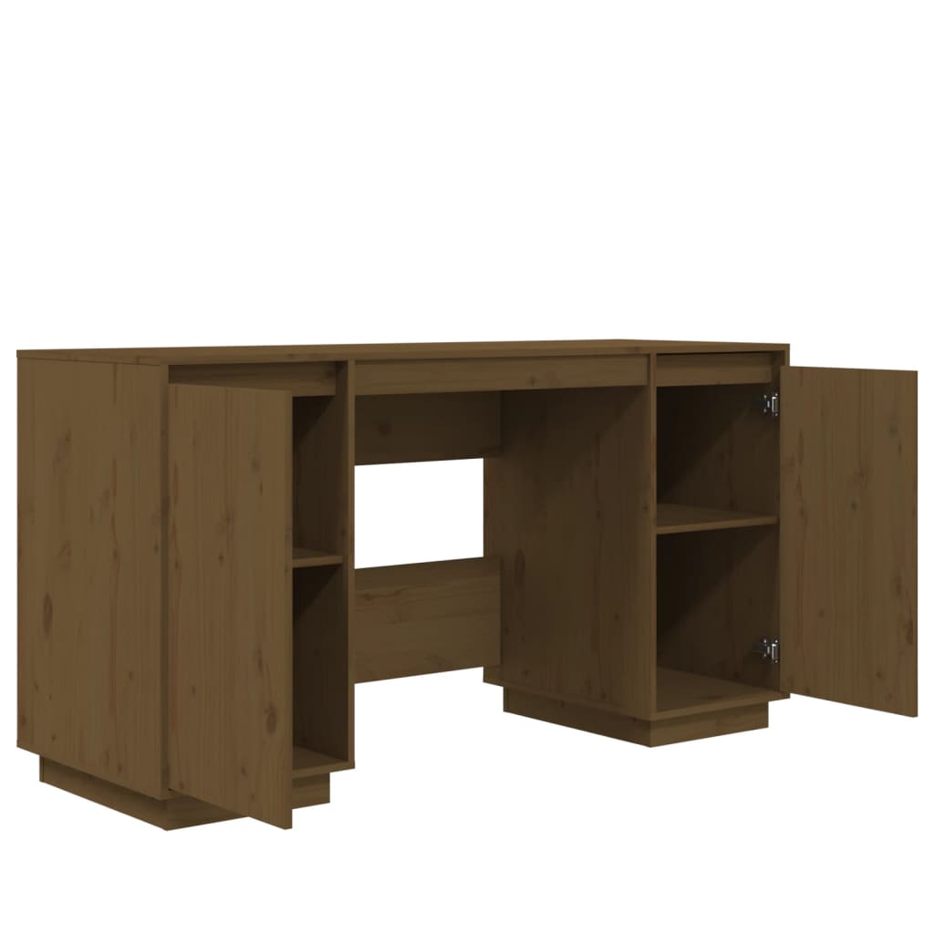 Desk Honey Brown 140x50x75 cm Solid Wood Pine