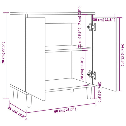 Sideboard Smoked Oak 60x35x70 cm Engineered Wood