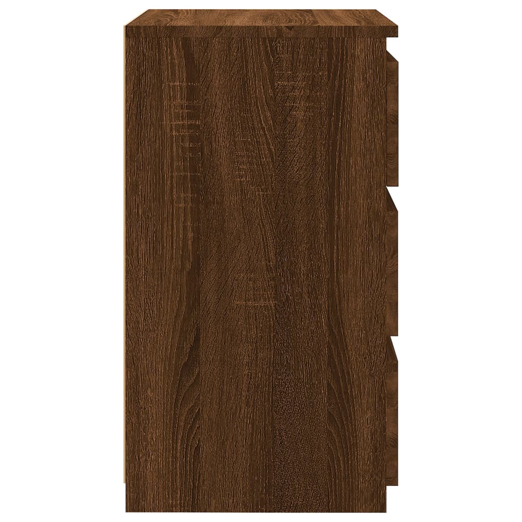 Bed Cabinet Brown Oak 40x35x62.5 cm Engineered Wood