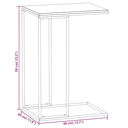 Side Table White 40x30x59 cm Engineered Wood