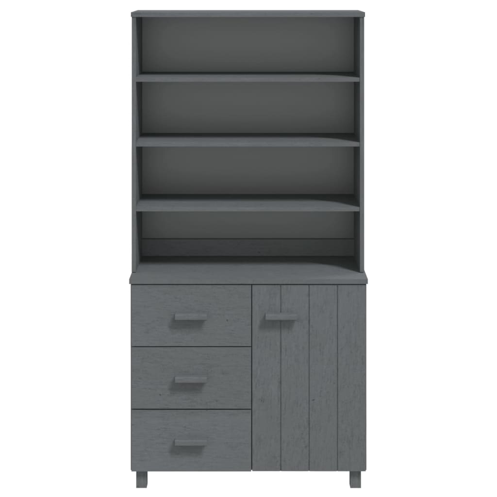 Highboard HAMAR Solid Wood Pine Dark Grey