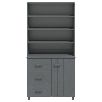 Highboard HAMAR Solid Wood Pine Dark Grey