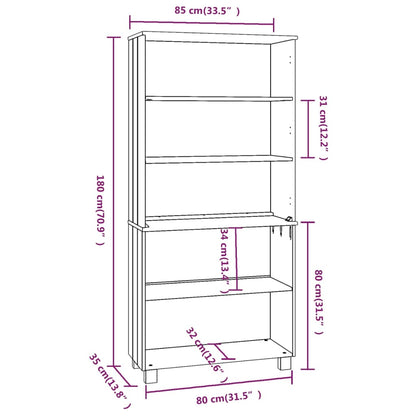 Highboard HAMAR Solid Wood Pine Light Grey