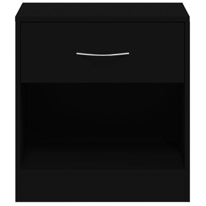 Bedside Cabinets 2 pcs with Drawer Black