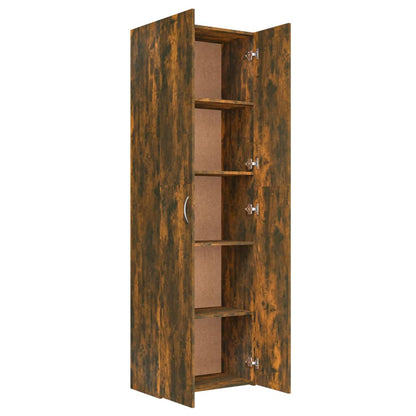 Office Cabinet Smoked Oak 60x32x190 cm Engineered Wood