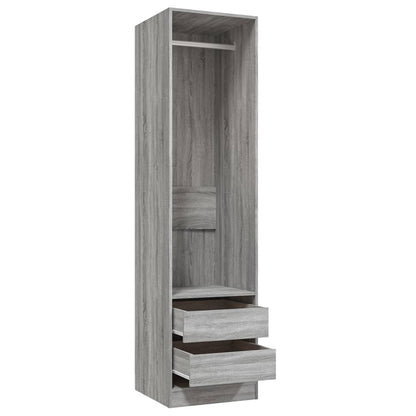 Wardrobe with Drawers Grey Sonoma 50x50x200 cm Engineered Wood