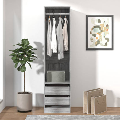 Wardrobe with Drawers Grey Sonoma 50x50x200 cm Engineered Wood