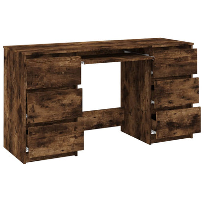 Writing Desk Smoked Oak 140x50x77 cm Engineered Wood