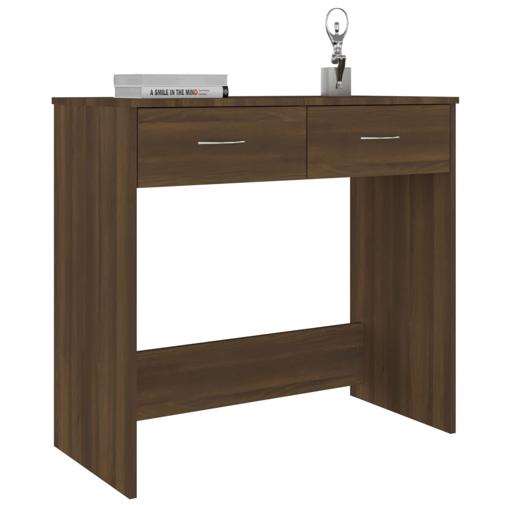 Desk Brown Oak 80x40x75 cm Engineered Wood