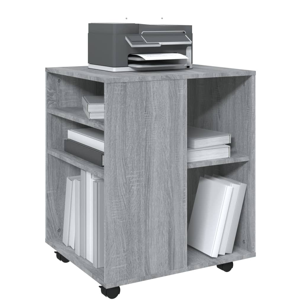 Rolling Cabinet Grey Sonoma 60x53x72 cm Engineered Wood