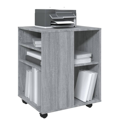 Rolling Cabinet Grey Sonoma 60x53x72 cm Engineered Wood