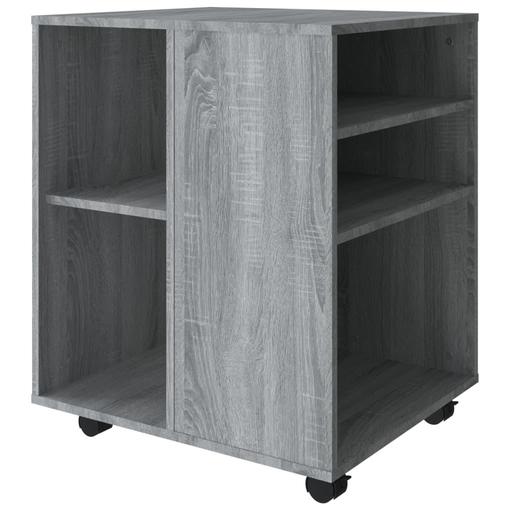 Rolling Cabinet Grey Sonoma 60x53x72 cm Engineered Wood