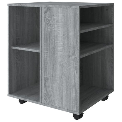 Rolling Cabinet Grey Sonoma 60x53x72 cm Engineered Wood