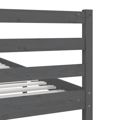 Bed Frame Grey 135x190 cm Double Solid Wood