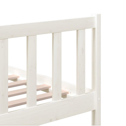 3101174 vidaXL Bed Frame without Mattress White Solid Wood 200x200 cm (810103+814165)