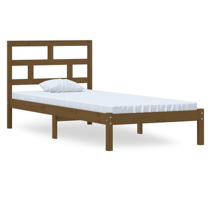 3101211 vidaXL Bed Frame without Mattress Honey Brown Solid Wood 100x200 cm (810010+814182)