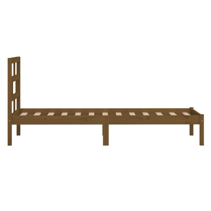 3101211 vidaXL Bed Frame without Mattress Honey Brown Solid Wood 100x200 cm (810010+814182)