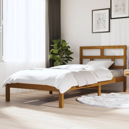 3101211 vidaXL Bed Frame without Mattress Honey Brown Solid Wood 100x200 cm (810010+814182)