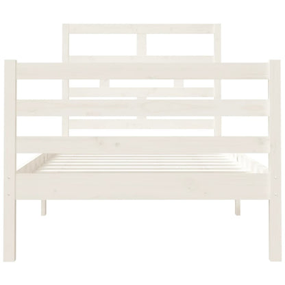 Bed Frame without Mattress White 90x190 cm Single Single Solid Wood
