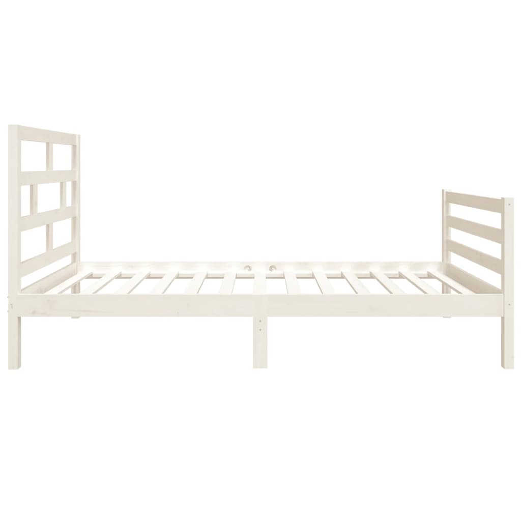 Bed Frame without Mattress White 90x190 cm Single Single Solid Wood
