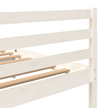 Bed Frame without Mattress White Solid Wood King Size