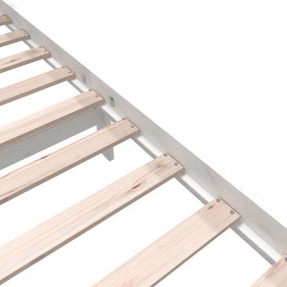 3101349 vidaXL Bed Frame without Mattress White Solid Wood 140x200 cm (810083+814195)
