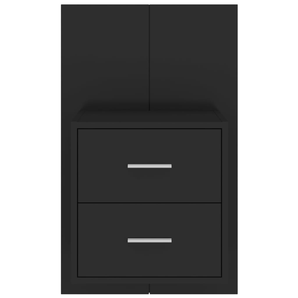 Wall-mounted Bedside Cabinet Black