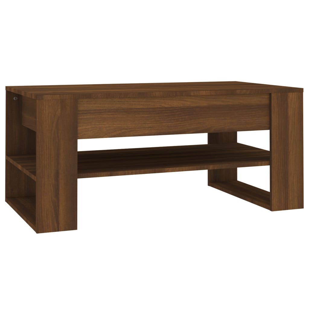 Coffee Table Brown Oak 102x55x45 cm Engineered Wood