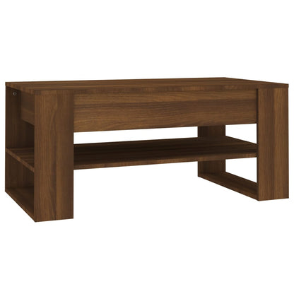 Coffee Table Brown Oak 102x55x45 cm Engineered Wood