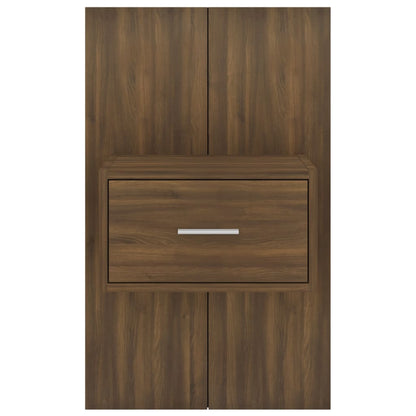 Wall-mounted Bedside Cabinet Brown Oak