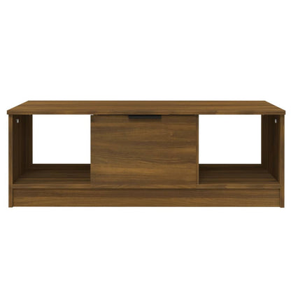 Coffee Table Brown Oak 102x50x36 cm Engineered Wood
