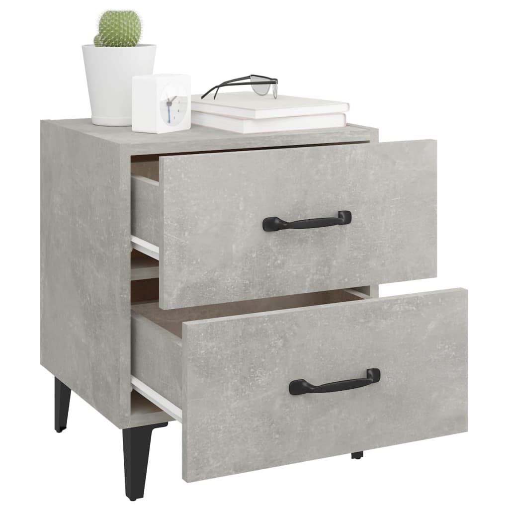 Bedside Cabinets 2 pcs Concrete Grey 40x35x47.5 cm