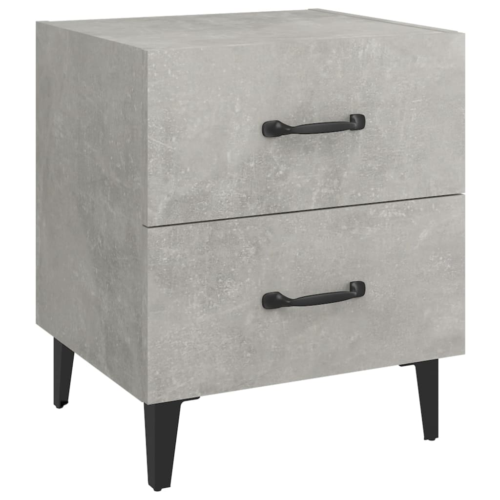 Bedside Cabinets 2 pcs Concrete Grey 40x35x47.5 cm