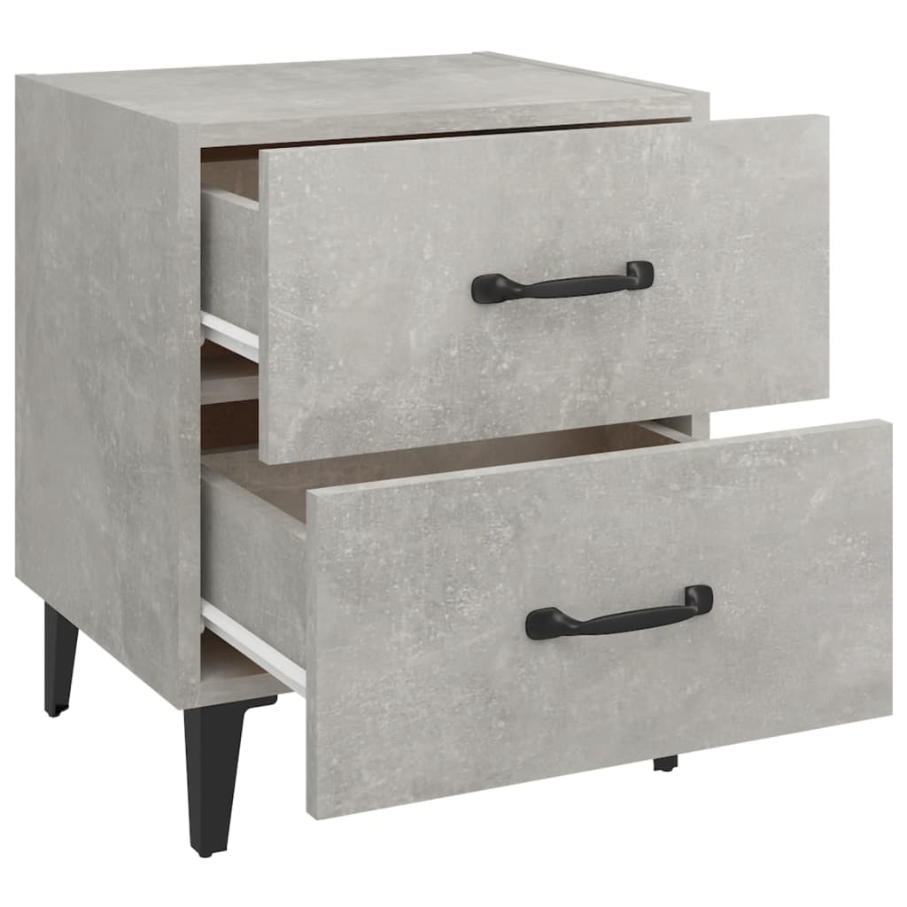 Bedside Cabinets 2 pcs Concrete Grey 40x35x47.5 cm