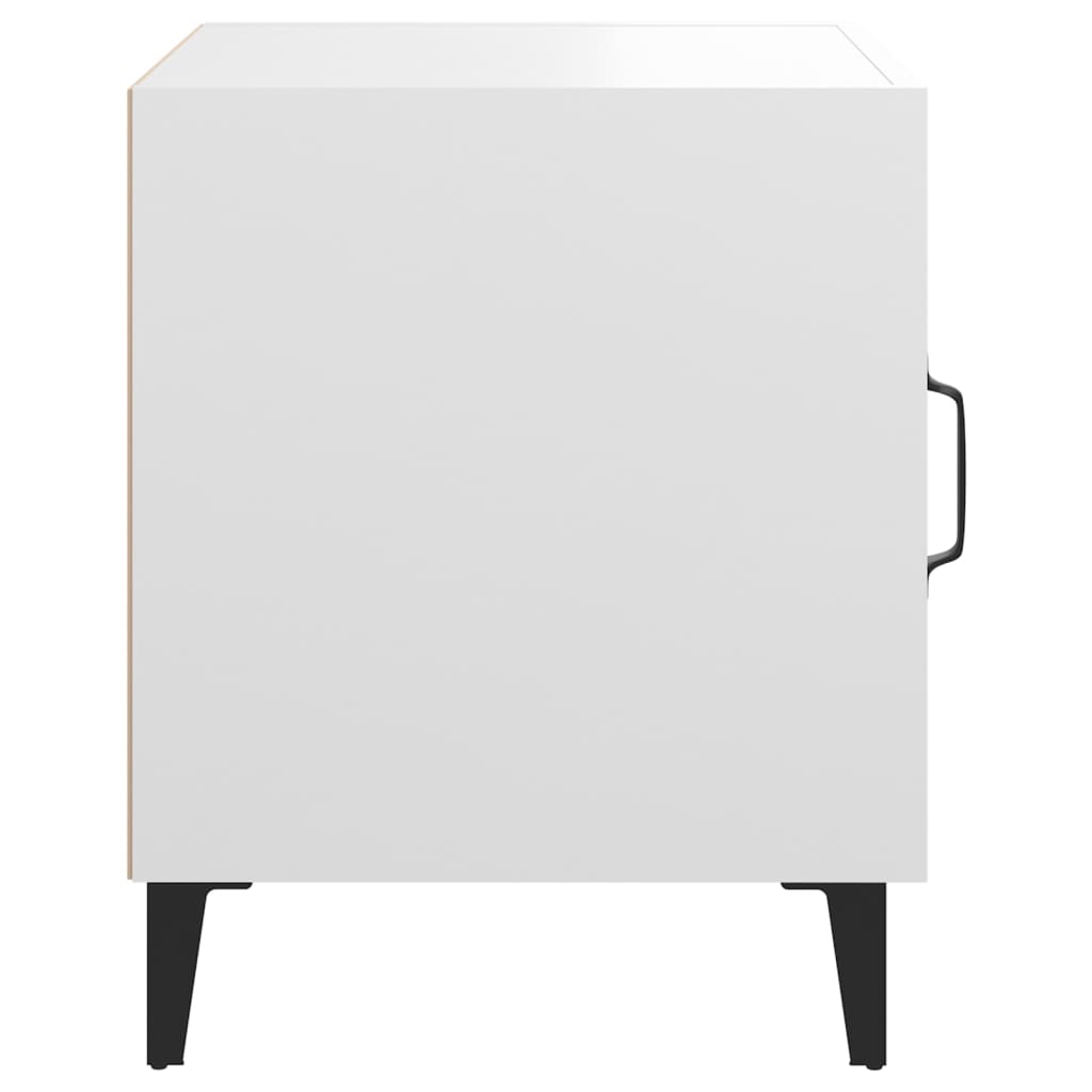 Bedside Cabinet White Engineered Wood