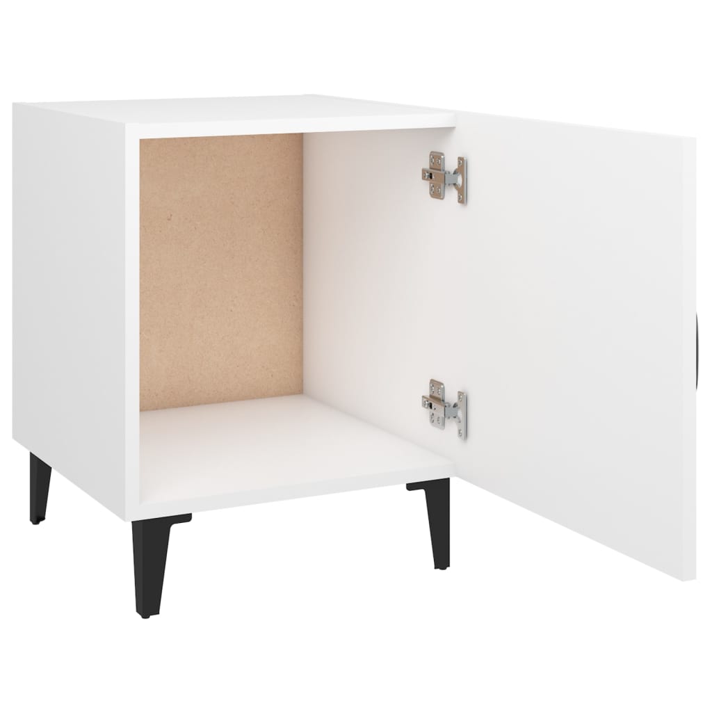 Bedside Cabinet White Engineered Wood