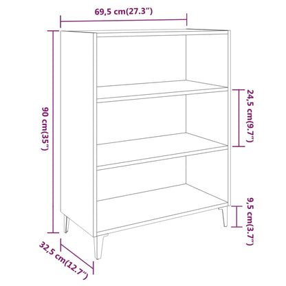 Sideboard Black 69.5x32.5x90 cm Engineered Wood