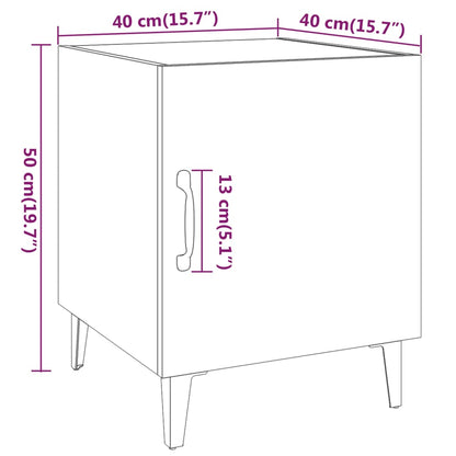 Bedside Cabinet Smoked Oak Engineered Wood