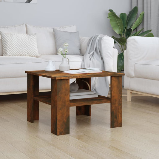 Coffee Table Smoked Oak 60x60x42 cm Engineered Wood