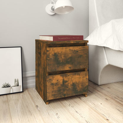 Bedside Cabinet Smoked Oak 30x30x40 cm Engineered Wood