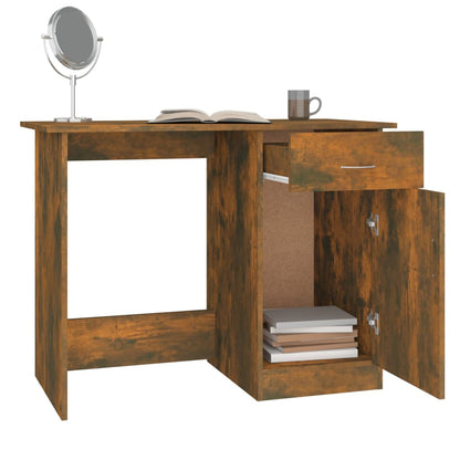 Desk Smoked Oak 100x50x76 cm Engineered Wood