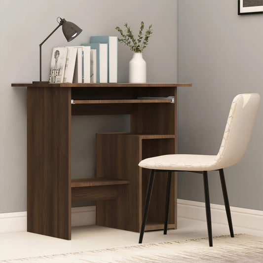 Desk Brown Oak 80x45x74 cm Engineered Wood