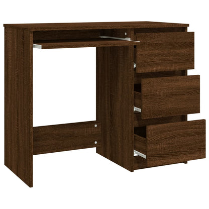 Desk Brown Oak 90x45x76 cm Engineered Wood