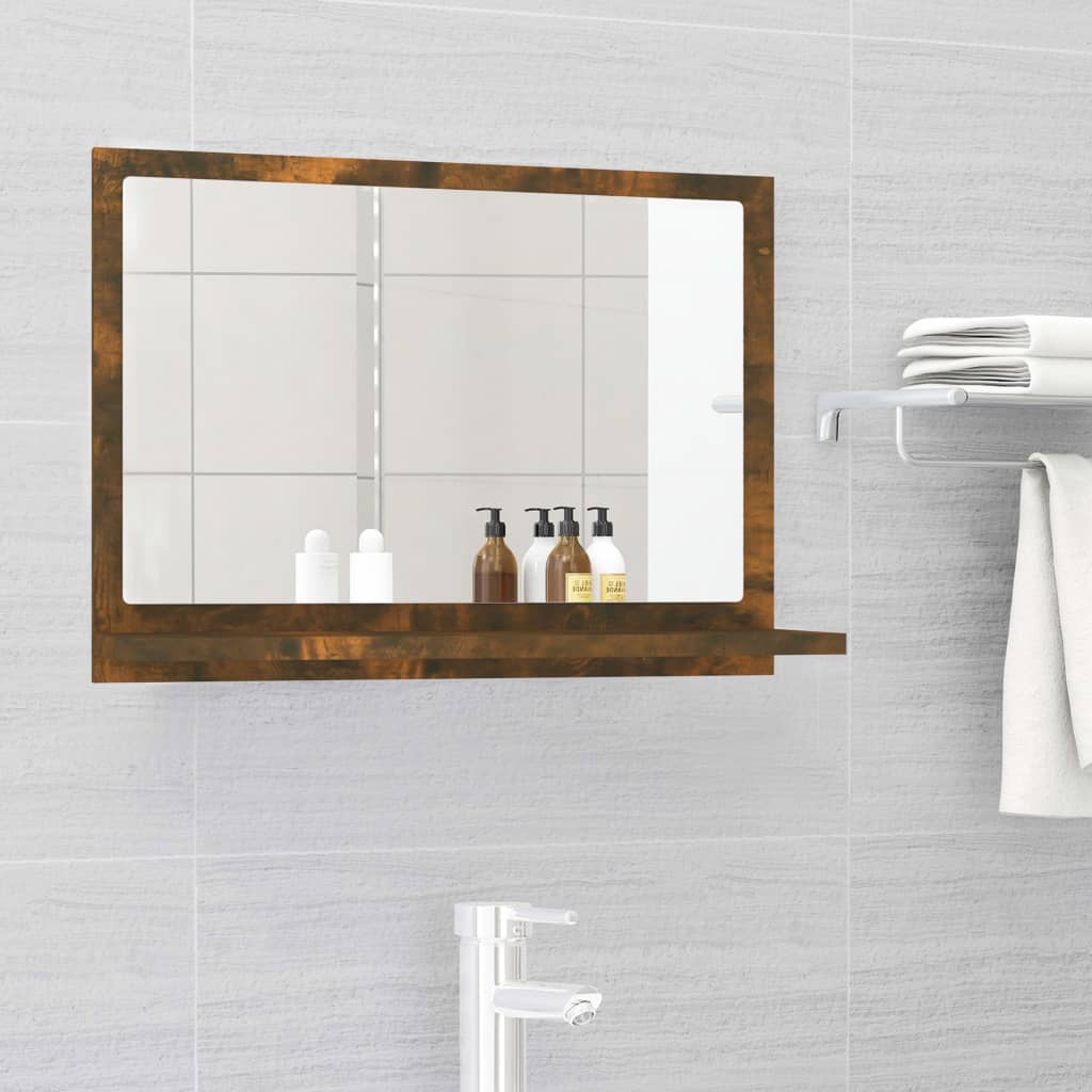 Bathroom Mirror Smoked Oak 60x10.5x37 cm Engineered Wood