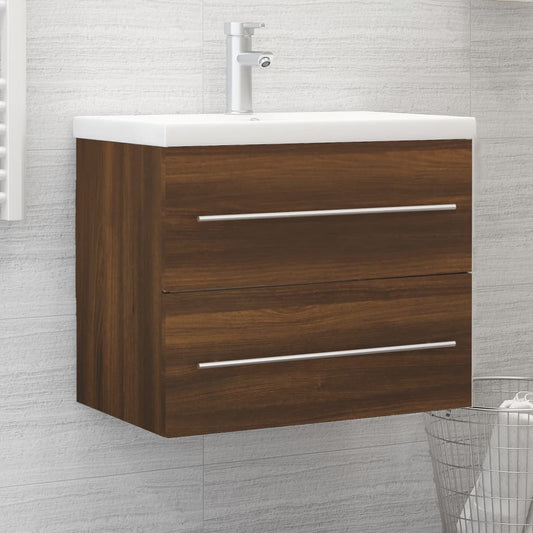 Sink Cabinet Brown Oak 60x38.5x48 cm Engineered Wood