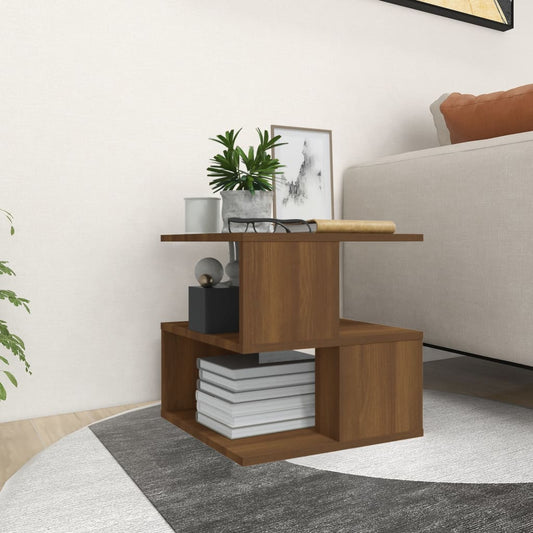 Side Table Brown Oak 40x40x40 cm Engineered Wood