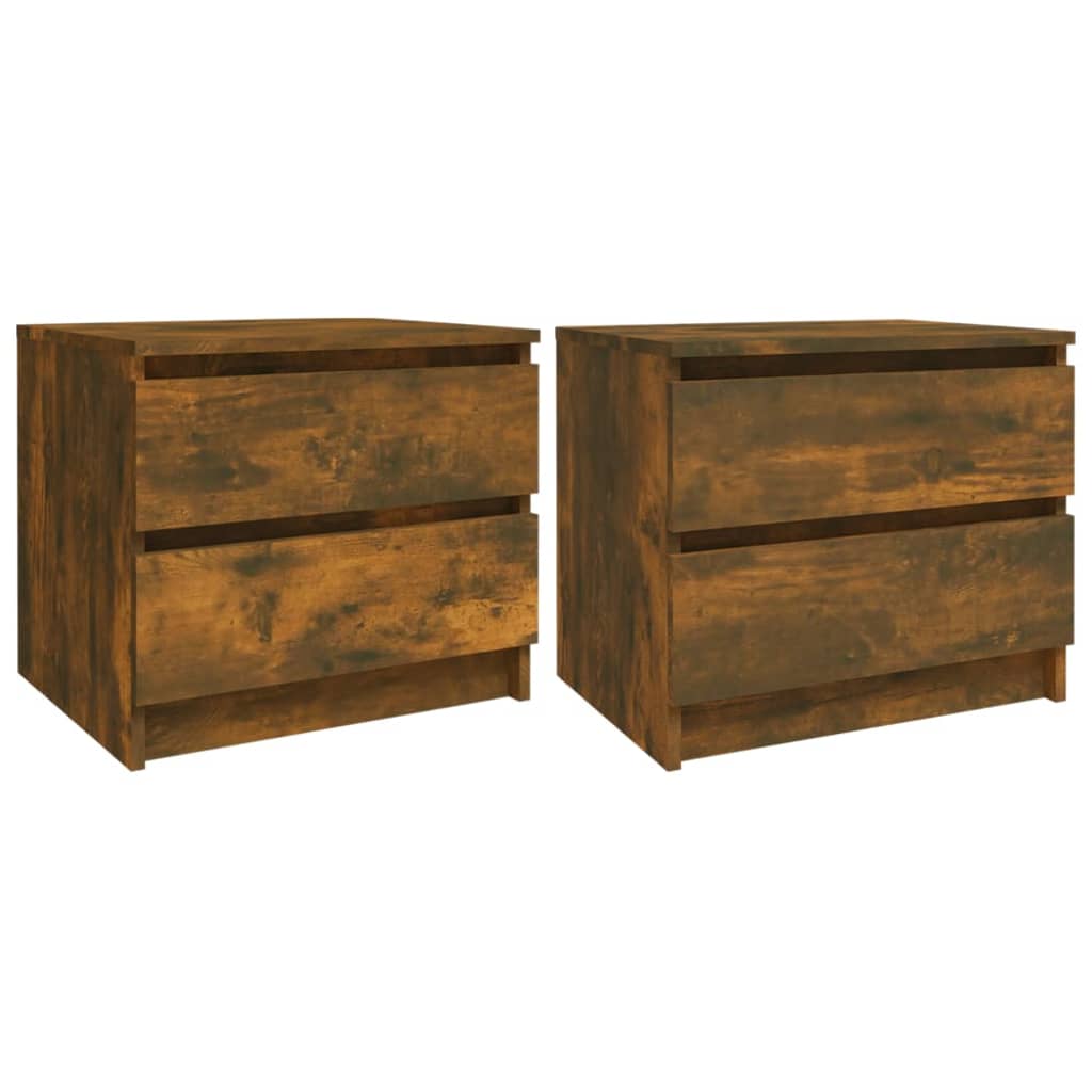 Bed Cabinets 2 pcs Smoked Oak 50x39x43.5 cm Engineered Wood