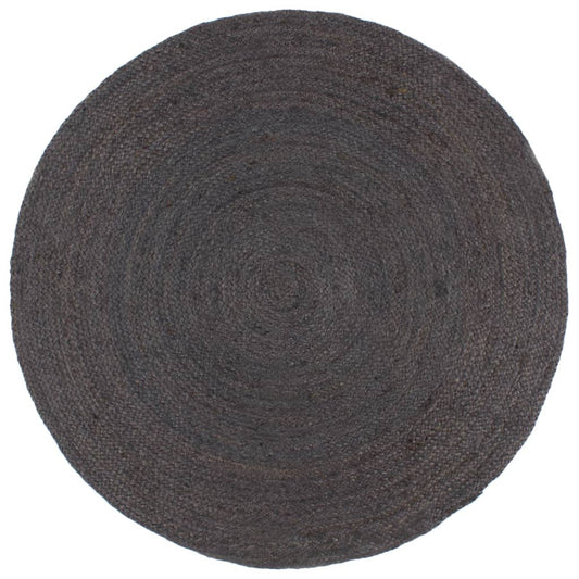 Handmade Rug Jute Round 240 cm Dark Grey
