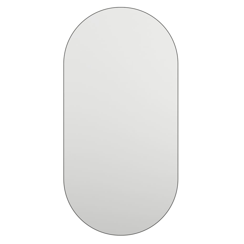 Mirror with LED Lights 80x40 cm Glass Oval